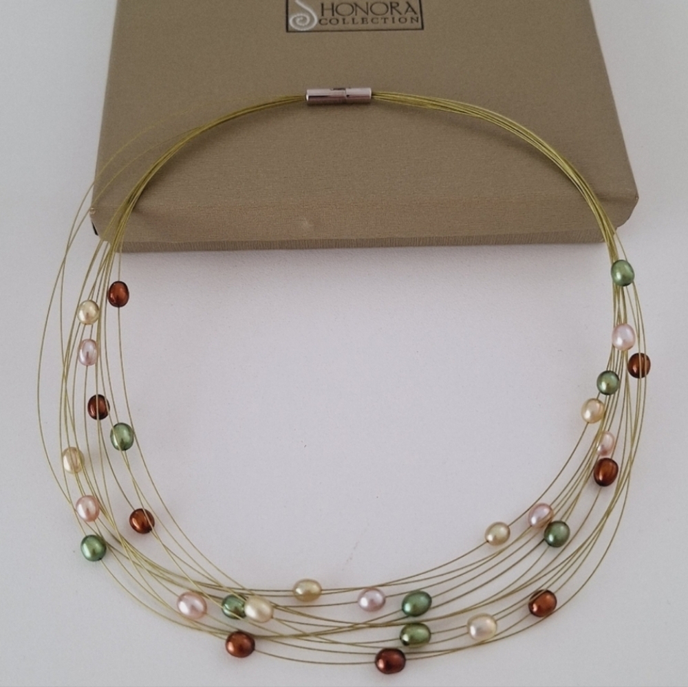 Honora multi-strand floating pearl necklace - NIB